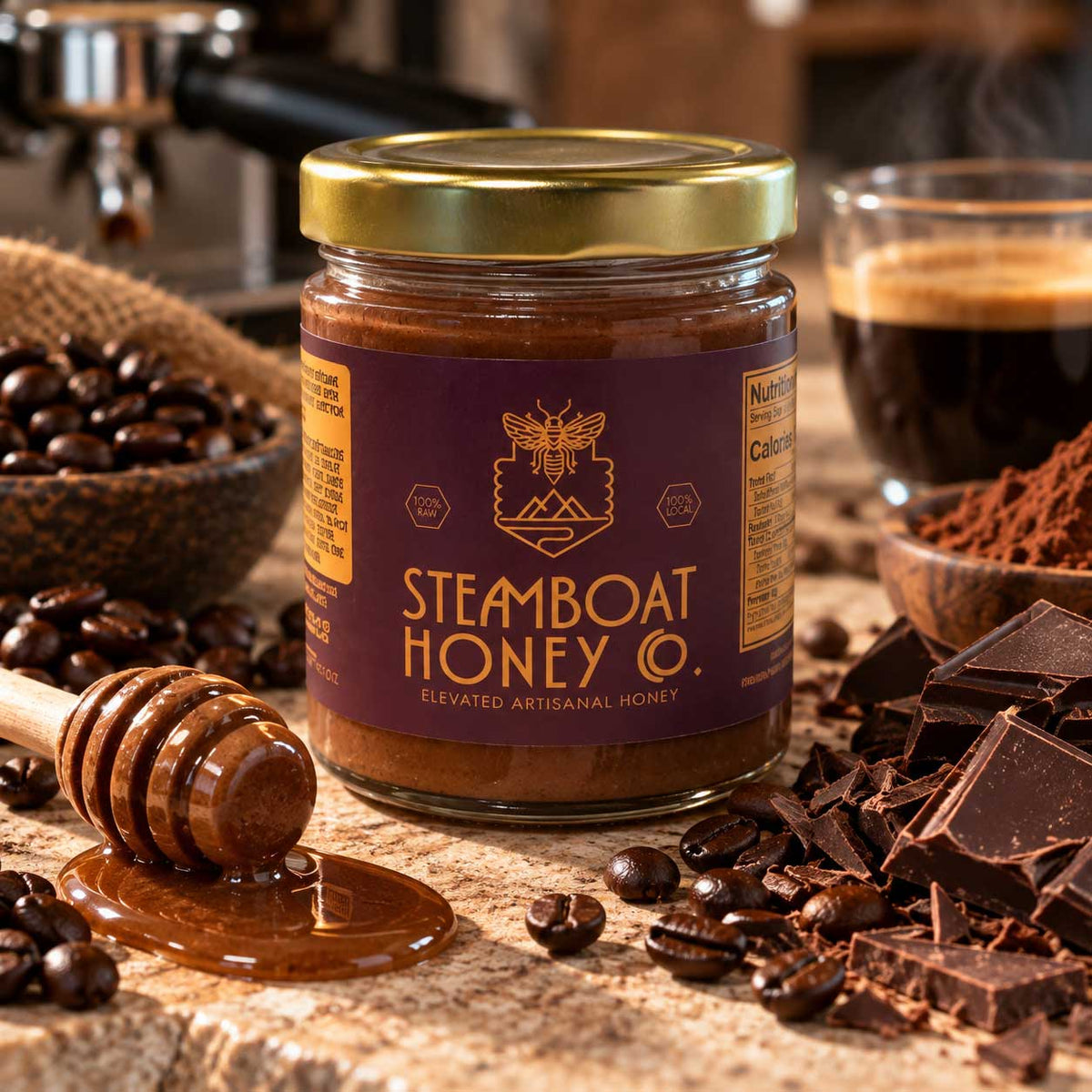 Chocolate Espresso Whipped Honey - Steamboat Honey Company