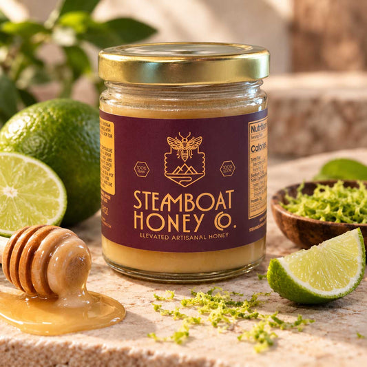 Organic Key Lime Zest Whipped Honey - Steamboat Honey Company