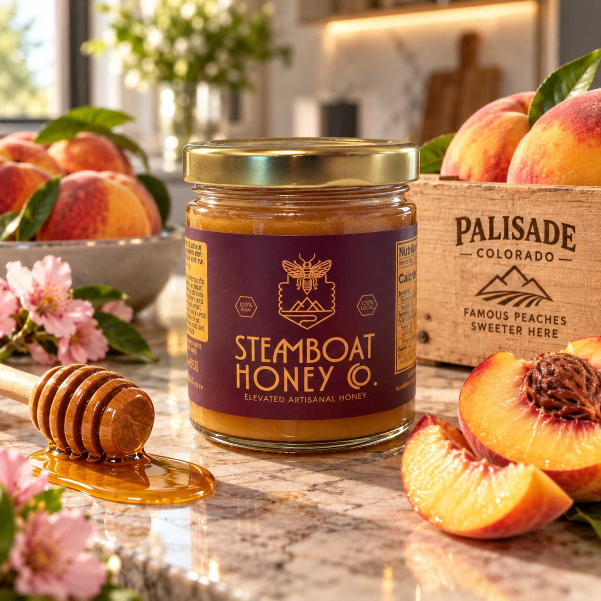 Palisade Peach Whipped Honey - Steamboat Honey Company