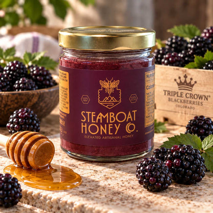 Triple Crown Blackberry Whipped Honey - Steamboat Honey Company