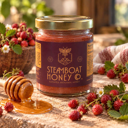 Woodland Strawberry Whipped Honey - Steamboat Honey Company